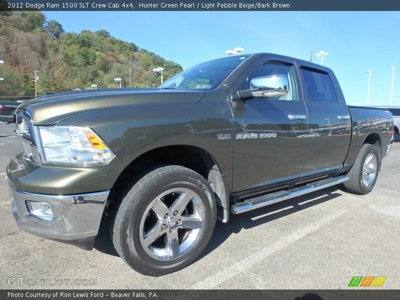 Hunter Green Pearl / Light Pebble Beige/Bark Brown 2012 Dodge Ram 1500 SLT Crew Cab 4x4
