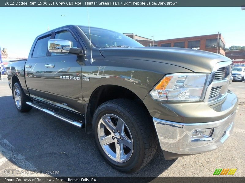 Hunter Green Pearl / Light Pebble Beige/Bark Brown 2012 Dodge Ram 1500 SLT Crew Cab 4x4