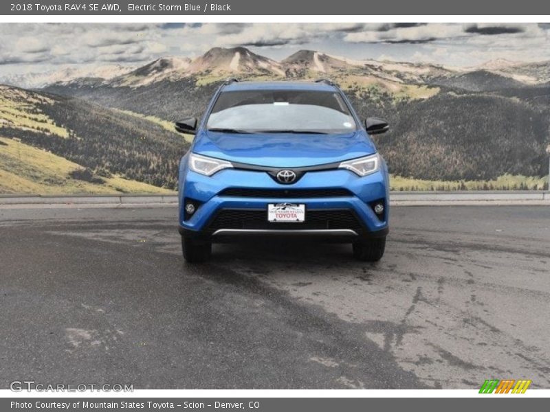 Electric Storm Blue / Black 2018 Toyota RAV4 SE AWD