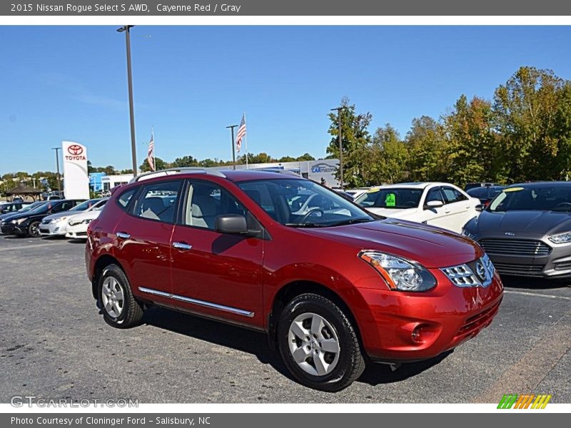 Cayenne Red / Gray 2015 Nissan Rogue Select S AWD