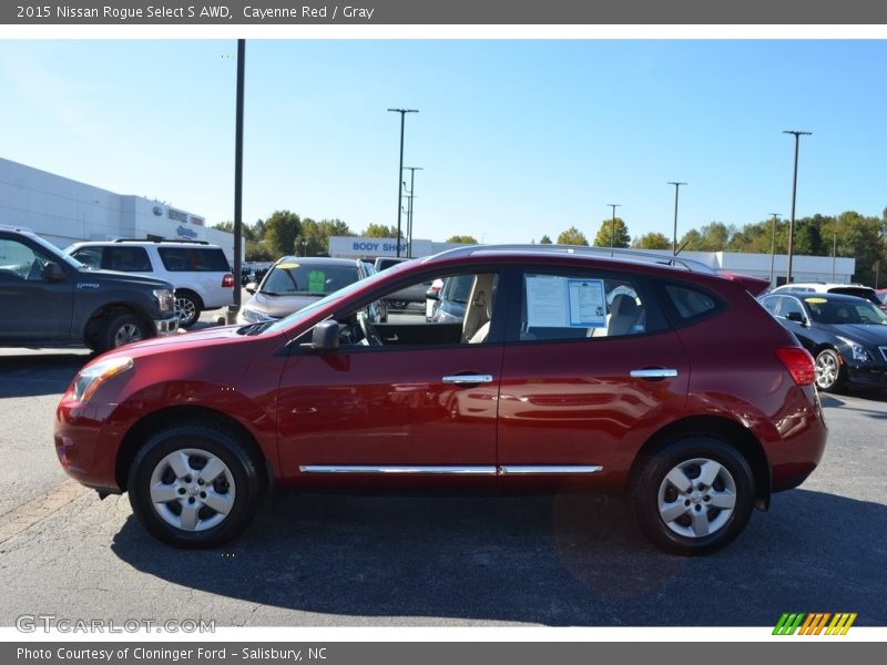 Cayenne Red / Gray 2015 Nissan Rogue Select S AWD