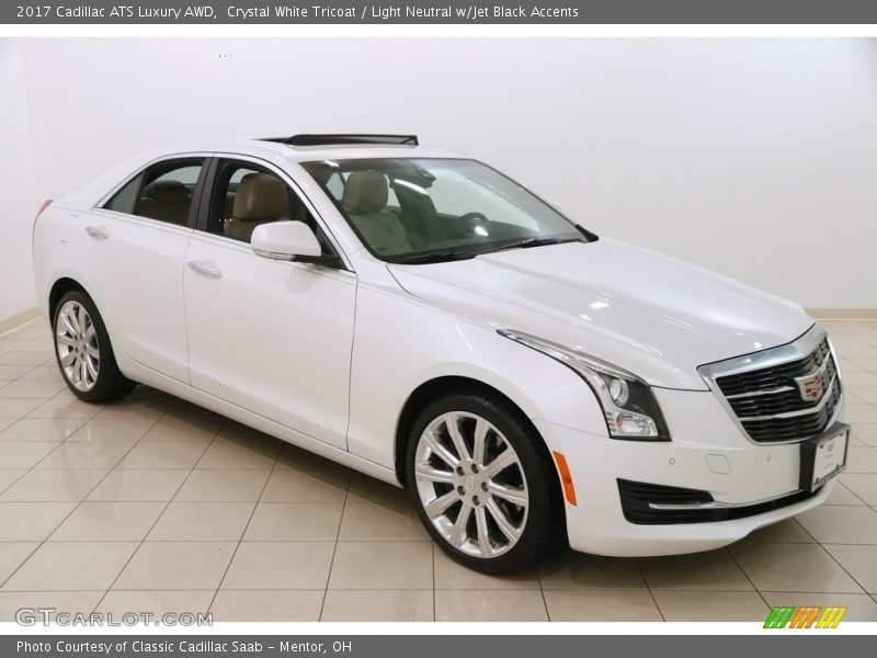 Crystal White Tricoat / Light Neutral w/Jet Black Accents 2017 Cadillac ATS Luxury AWD