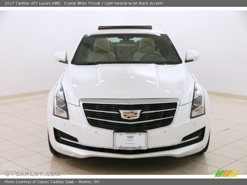 Crystal White Tricoat / Light Neutral w/Jet Black Accents 2017 Cadillac ATS Luxury AWD