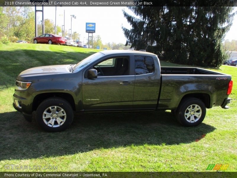 Deepwood Green Metallic / Jet Black 2018 Chevrolet Colorado LT Extended Cab 4x4