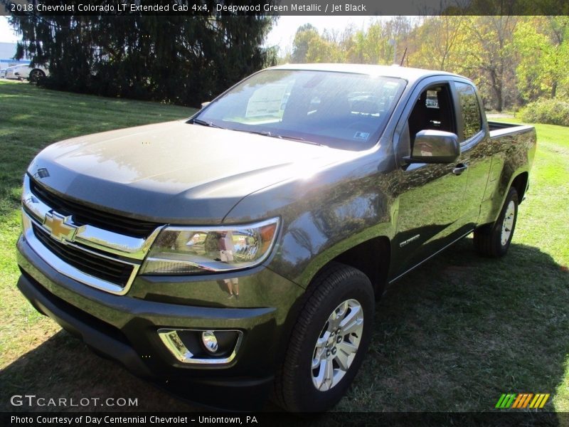 Deepwood Green Metallic / Jet Black 2018 Chevrolet Colorado LT Extended Cab 4x4