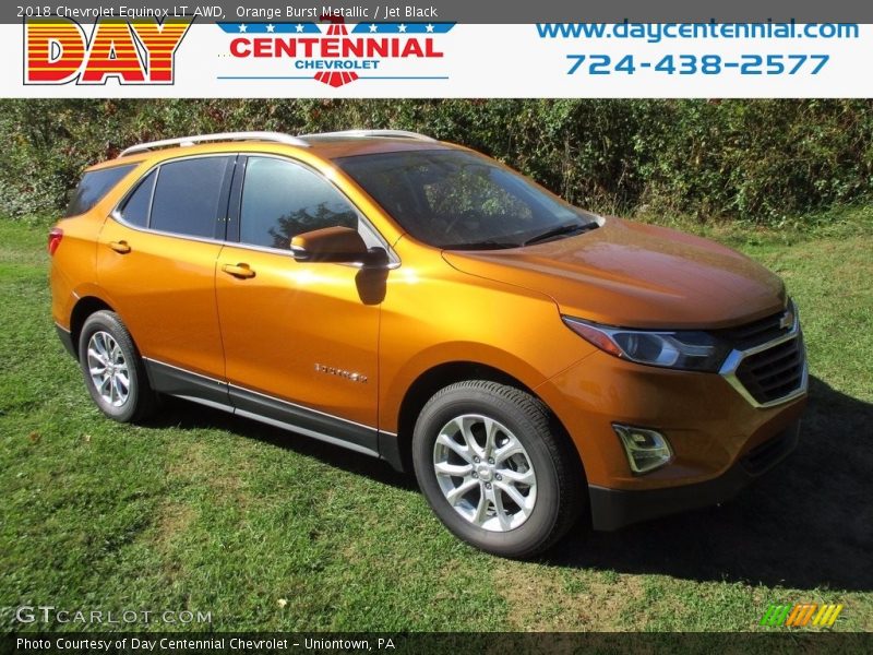 Orange Burst Metallic / Jet Black 2018 Chevrolet Equinox LT AWD
