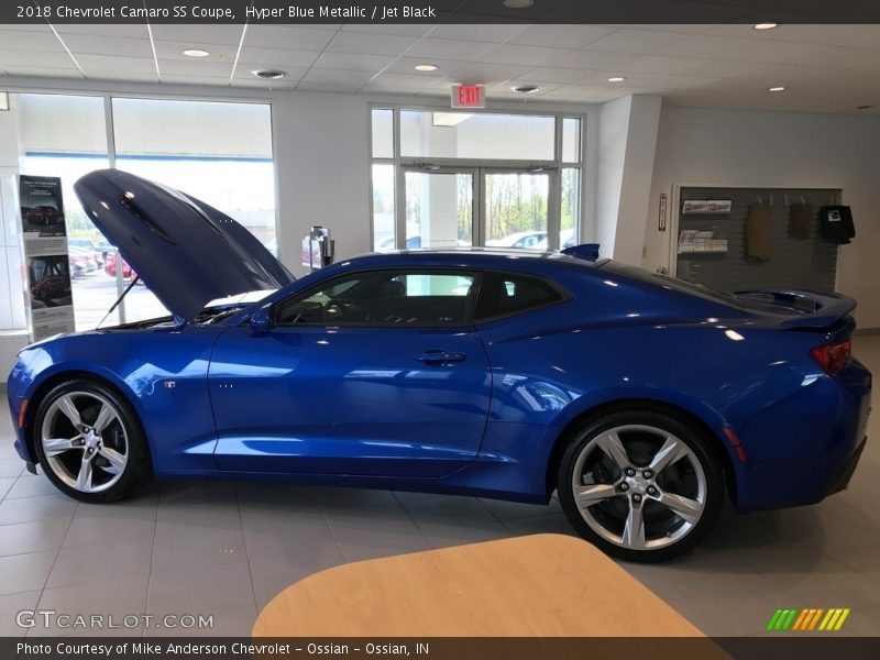 Hyper Blue Metallic / Jet Black 2018 Chevrolet Camaro SS Coupe