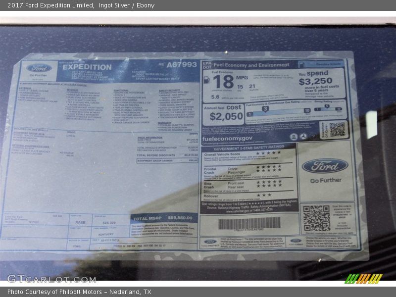 Ingot Silver / Ebony 2017 Ford Expedition Limited