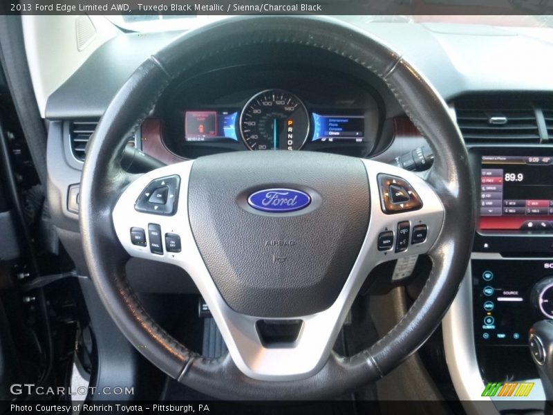Tuxedo Black Metallic / Sienna/Charcoal Black 2013 Ford Edge Limited AWD