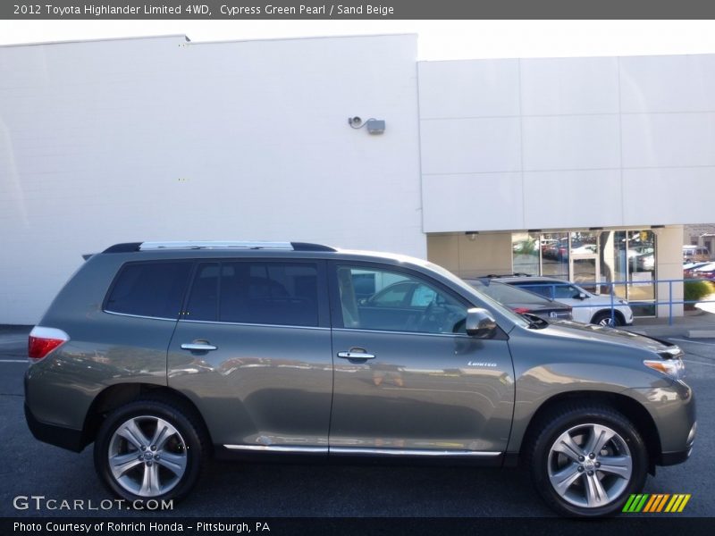 Cypress Green Pearl / Sand Beige 2012 Toyota Highlander Limited 4WD