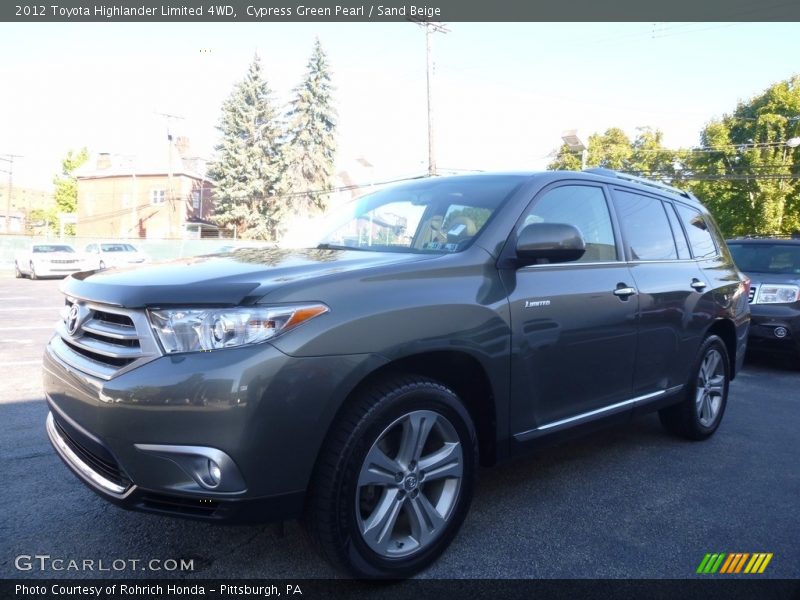 Cypress Green Pearl / Sand Beige 2012 Toyota Highlander Limited 4WD