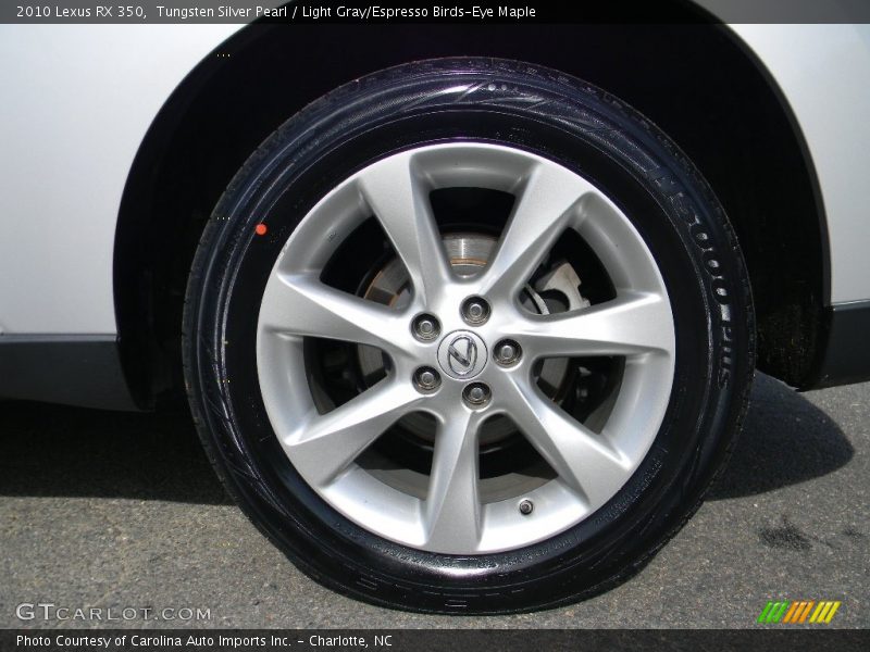 Tungsten Silver Pearl / Light Gray/Espresso Birds-Eye Maple 2010 Lexus RX 350