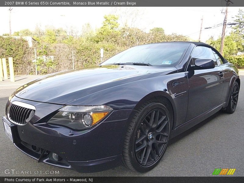 Monaco Blue Metallic / Cream Beige 2007 BMW 6 Series 650i Convertible