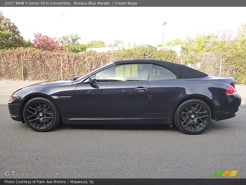 Monaco Blue Metallic / Cream Beige 2007 BMW 6 Series 650i Convertible