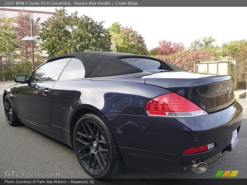 Monaco Blue Metallic / Cream Beige 2007 BMW 6 Series 650i Convertible