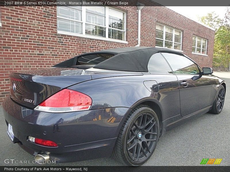 Monaco Blue Metallic / Cream Beige 2007 BMW 6 Series 650i Convertible