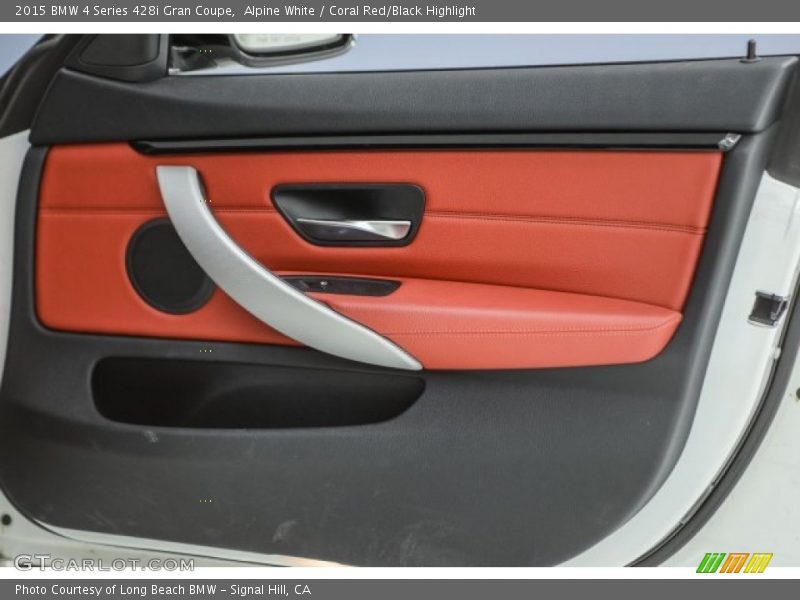 Alpine White / Coral Red/Black Highlight 2015 BMW 4 Series 428i Gran Coupe