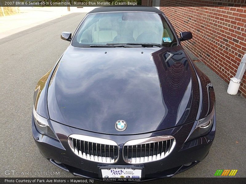 Monaco Blue Metallic / Cream Beige 2007 BMW 6 Series 650i Convertible