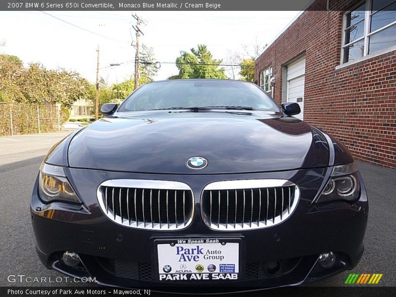 Monaco Blue Metallic / Cream Beige 2007 BMW 6 Series 650i Convertible