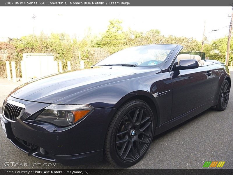 Monaco Blue Metallic / Cream Beige 2007 BMW 6 Series 650i Convertible
