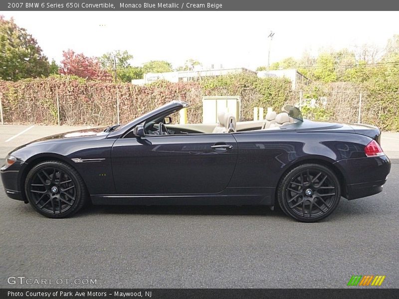 Monaco Blue Metallic / Cream Beige 2007 BMW 6 Series 650i Convertible