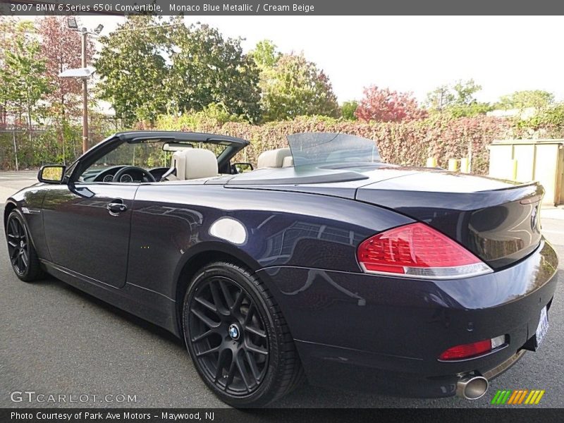Monaco Blue Metallic / Cream Beige 2007 BMW 6 Series 650i Convertible