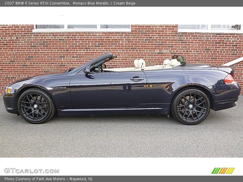 Monaco Blue Metallic / Cream Beige 2007 BMW 6 Series 650i Convertible