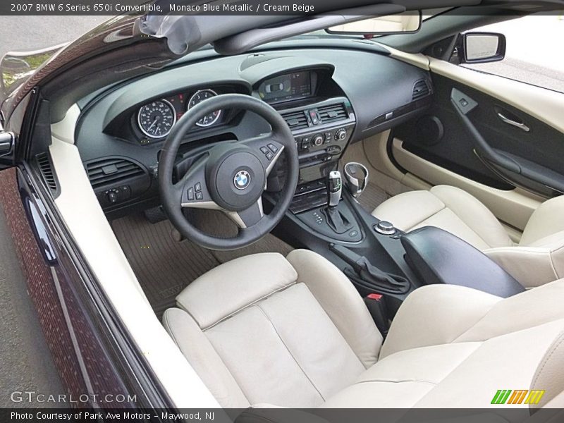 Monaco Blue Metallic / Cream Beige 2007 BMW 6 Series 650i Convertible