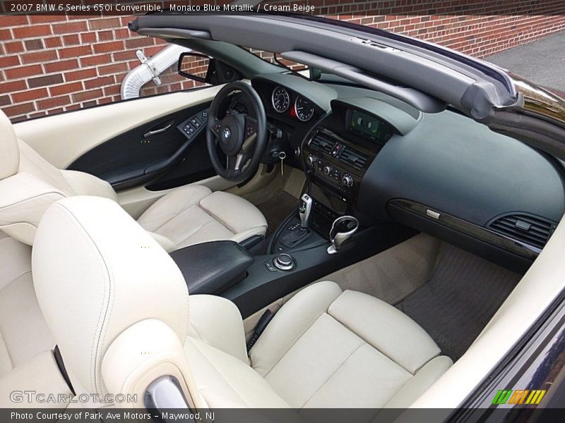 Monaco Blue Metallic / Cream Beige 2007 BMW 6 Series 650i Convertible