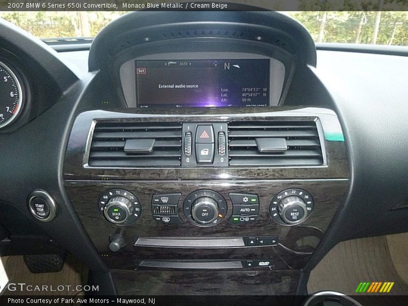 Monaco Blue Metallic / Cream Beige 2007 BMW 6 Series 650i Convertible