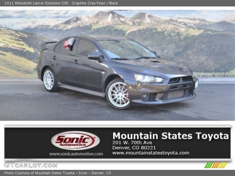 Graphite Gray Pearl / Black 2011 Mitsubishi Lancer Evolution GSR