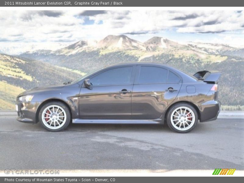 Graphite Gray Pearl / Black 2011 Mitsubishi Lancer Evolution GSR