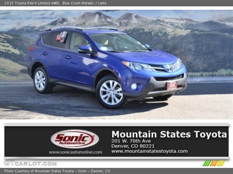 Blue Crush Metallic / Latte 2015 Toyota RAV4 Limited AWD