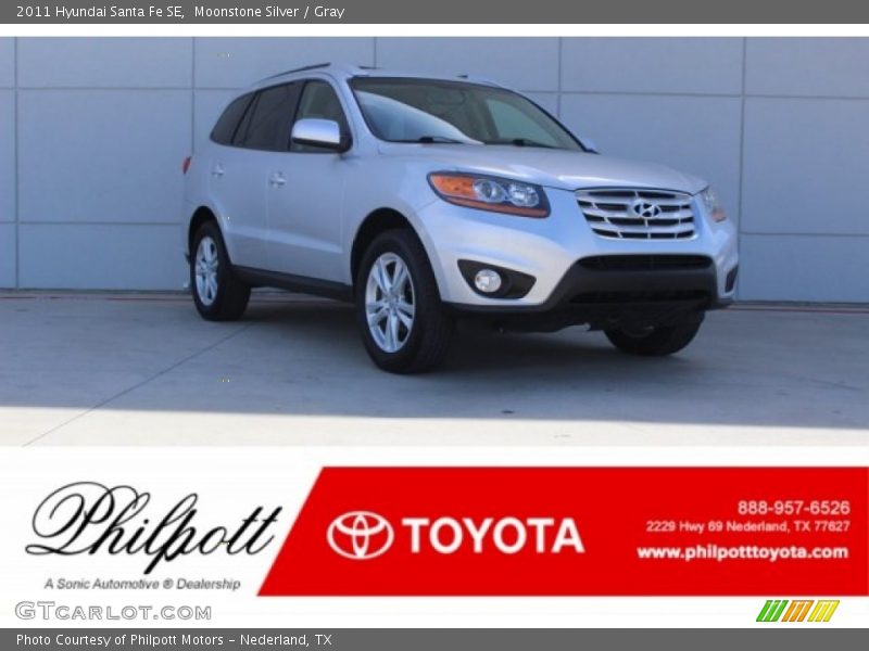 Moonstone Silver / Gray 2011 Hyundai Santa Fe SE