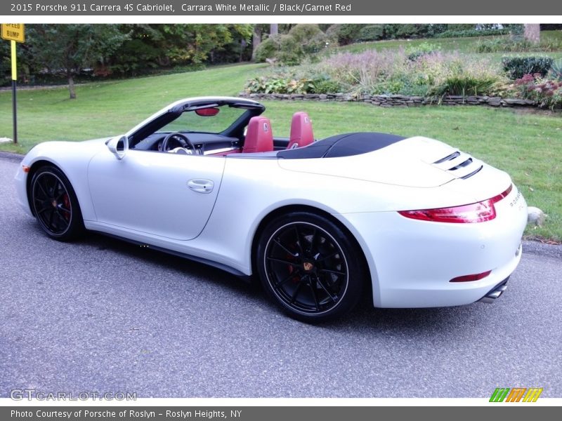 Carrara White Metallic / Black/Garnet Red 2015 Porsche 911 Carrera 4S Cabriolet