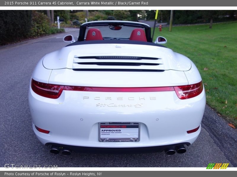 Carrara White Metallic / Black/Garnet Red 2015 Porsche 911 Carrera 4S Cabriolet