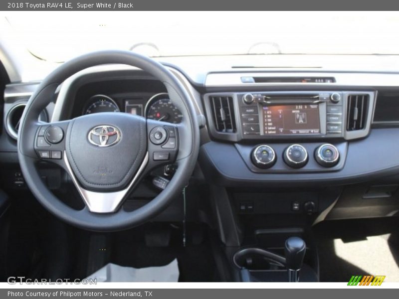 Super White / Black 2018 Toyota RAV4 LE