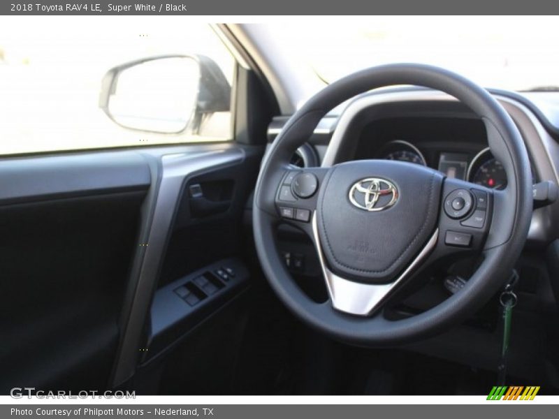 Super White / Black 2018 Toyota RAV4 LE