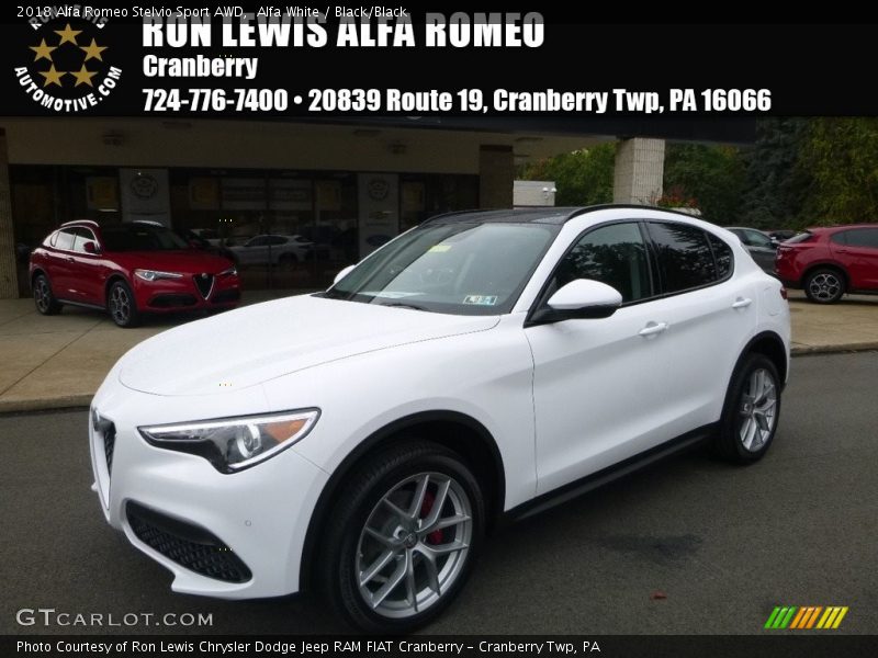 Alfa White / Black/Black 2018 Alfa Romeo Stelvio Sport AWD