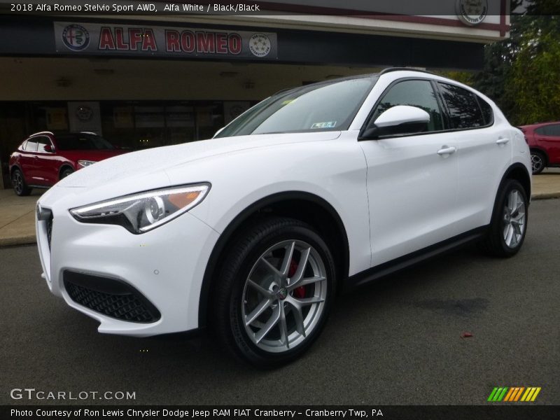 Alfa White / Black/Black 2018 Alfa Romeo Stelvio Sport AWD