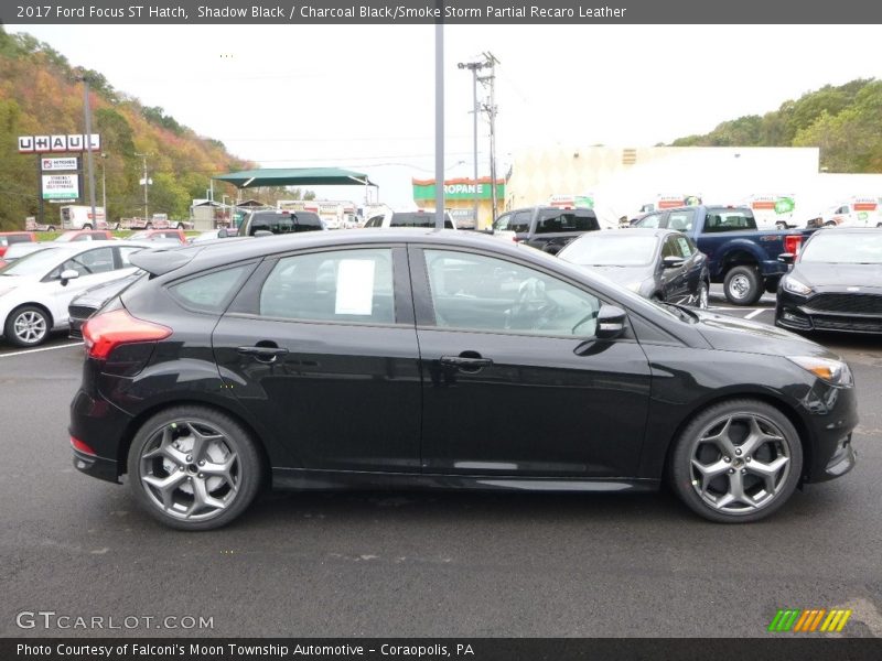 Shadow Black / Charcoal Black/Smoke Storm Partial Recaro Leather 2017 Ford Focus ST Hatch