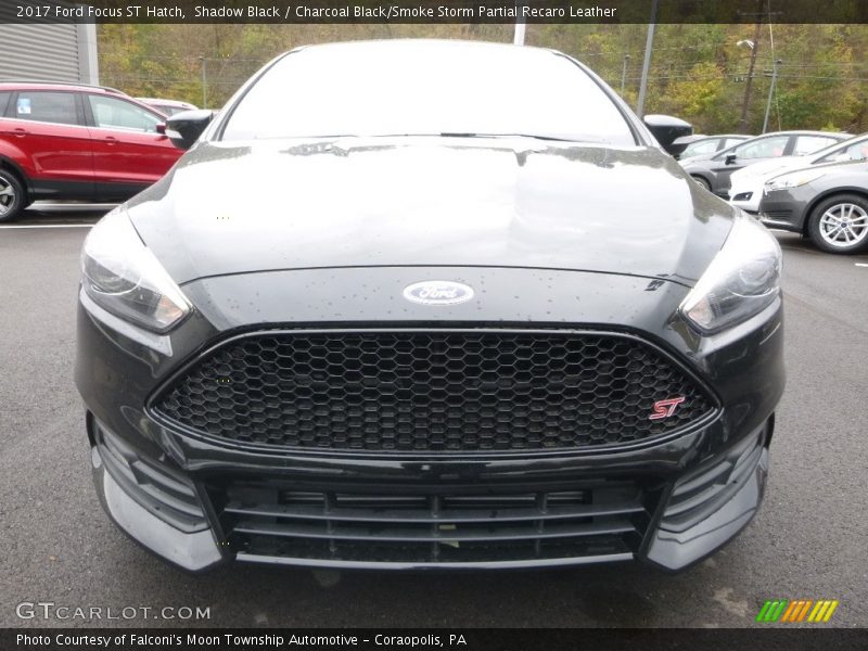 Shadow Black / Charcoal Black/Smoke Storm Partial Recaro Leather 2017 Ford Focus ST Hatch