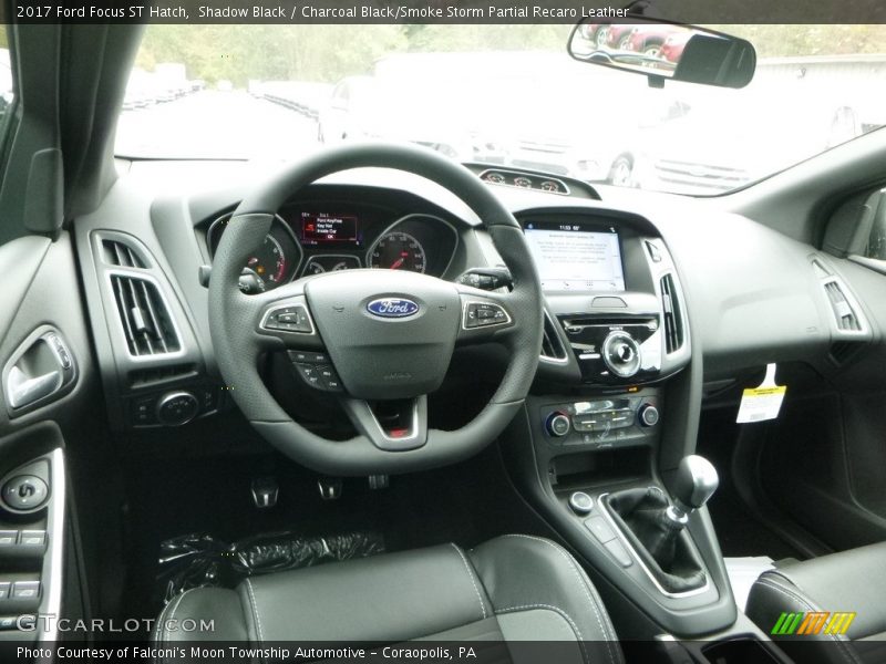 Shadow Black / Charcoal Black/Smoke Storm Partial Recaro Leather 2017 Ford Focus ST Hatch