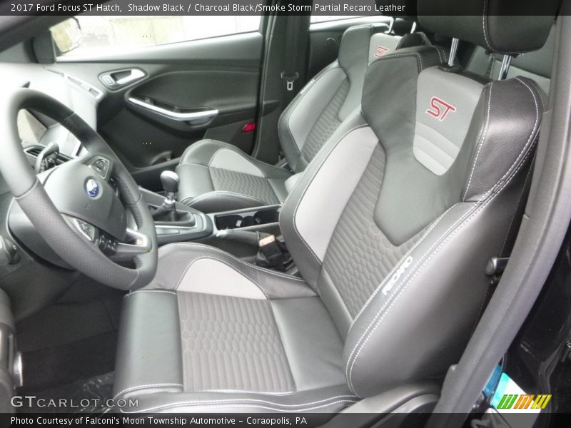Shadow Black / Charcoal Black/Smoke Storm Partial Recaro Leather 2017 Ford Focus ST Hatch
