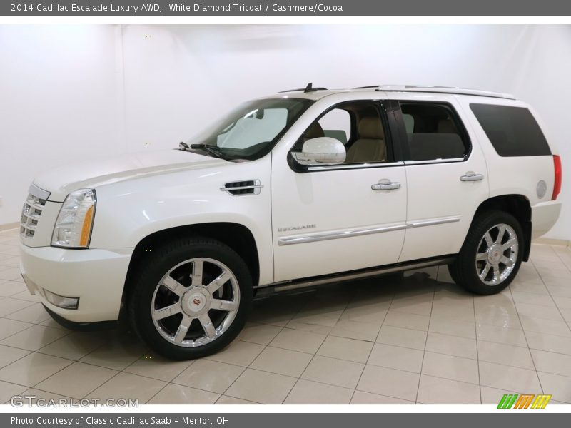 White Diamond Tricoat / Cashmere/Cocoa 2014 Cadillac Escalade Luxury AWD