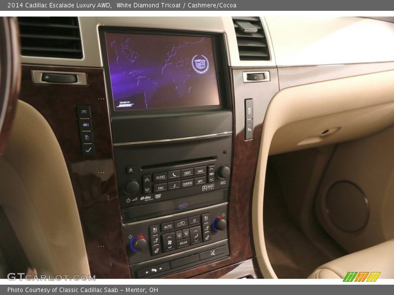 White Diamond Tricoat / Cashmere/Cocoa 2014 Cadillac Escalade Luxury AWD