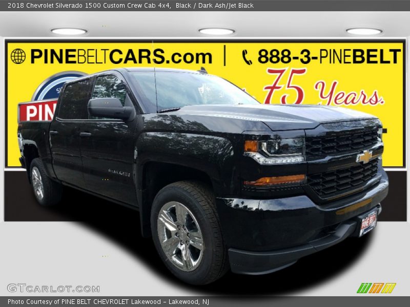 Black / Dark Ash/Jet Black 2018 Chevrolet Silverado 1500 Custom Crew Cab 4x4