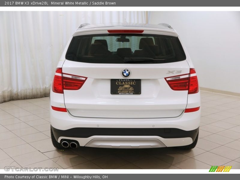 Mineral White Metallic / Saddle Brown 2017 BMW X3 xDrive28i