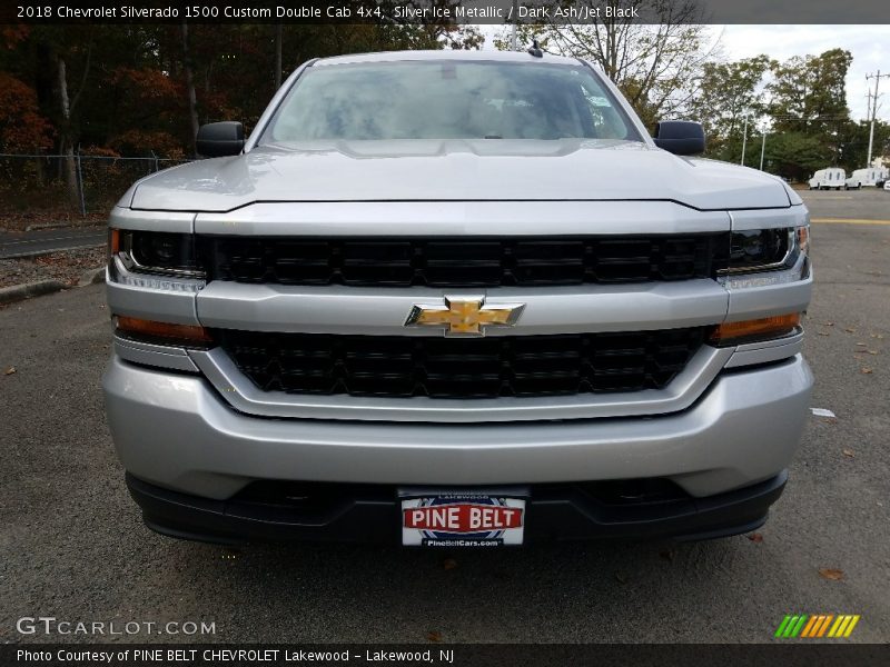 Silver Ice Metallic / Dark Ash/Jet Black 2018 Chevrolet Silverado 1500 Custom Double Cab 4x4