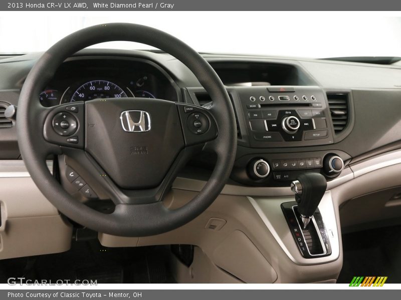 White Diamond Pearl / Gray 2013 Honda CR-V LX AWD